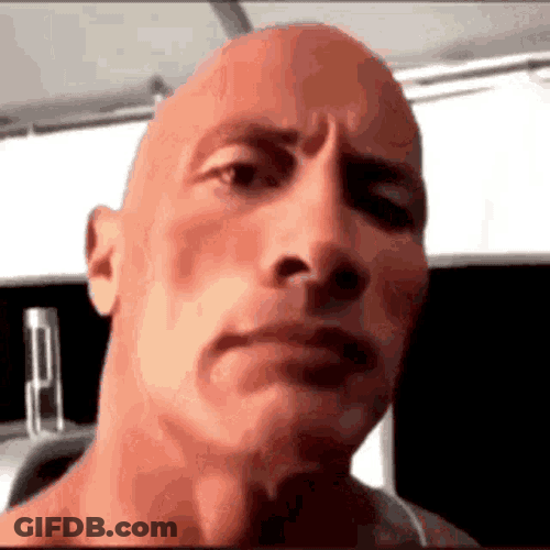Rock One Eyebrow Raised Rock Staring GIF