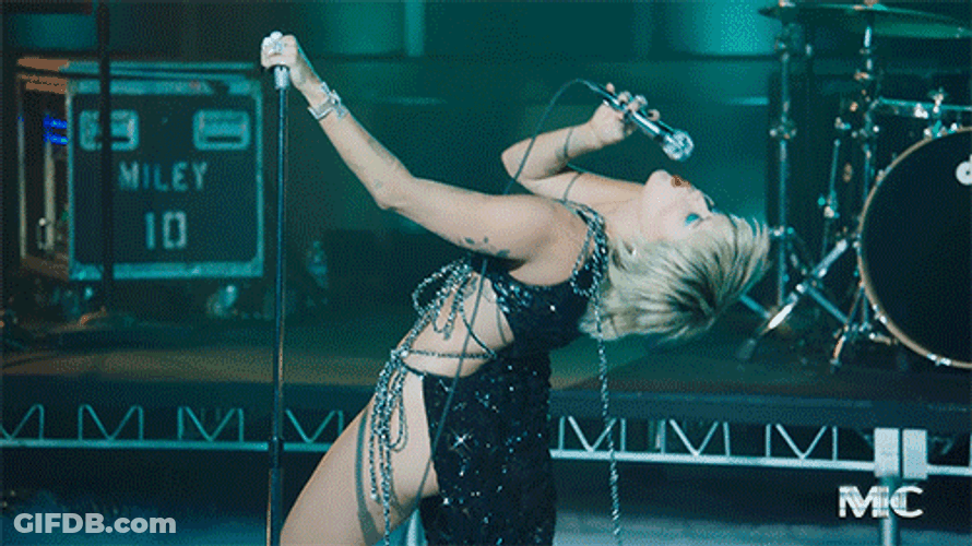 Rock Singing On Stage Miley Cyrus GIF