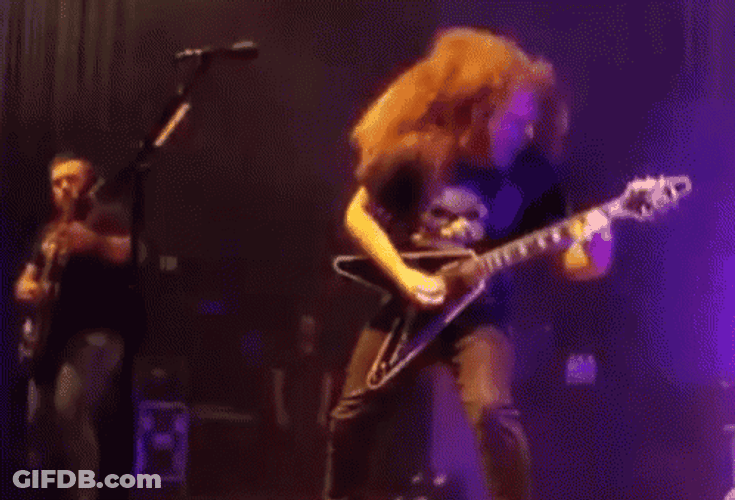 Rock Star Head Bang Performance GIF