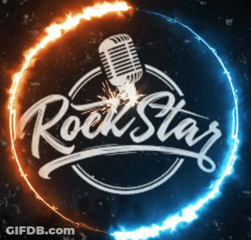 Rock Star Logo With Microphone GIF