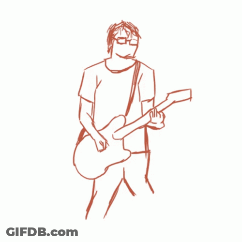 Rock Star Playing Guitar Animation GIF