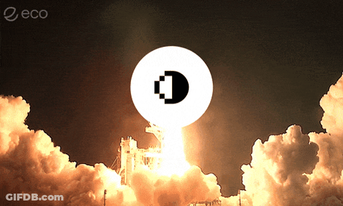 Rocket Being Launched With Eco On Bottom Right GIF