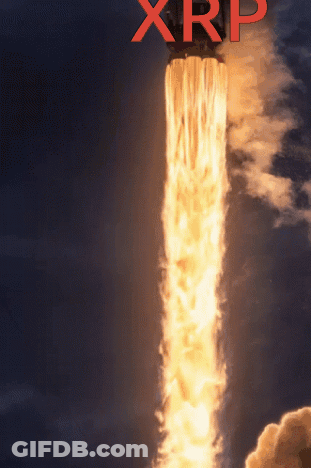 Rocket Being Launched With XRP On Top GIF