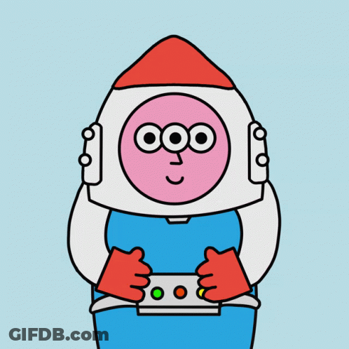 Rocket Drawing With Pink Face GIF