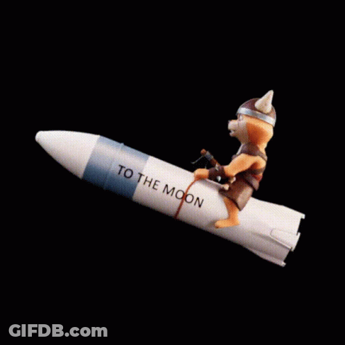 Rocket Flying Through Blue Sky GIF