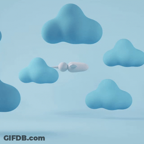 Rocket Flying Through Clouds GIF