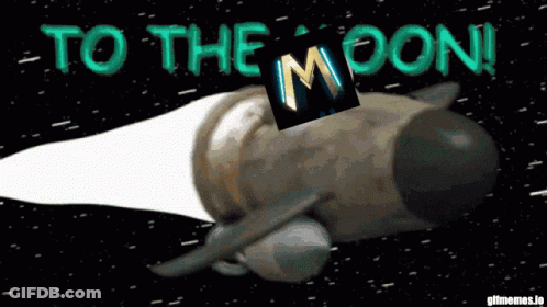 Rocket Flying Through Space To The Moon GIF