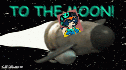 Rocket Flying Through Space To The Moon GIF