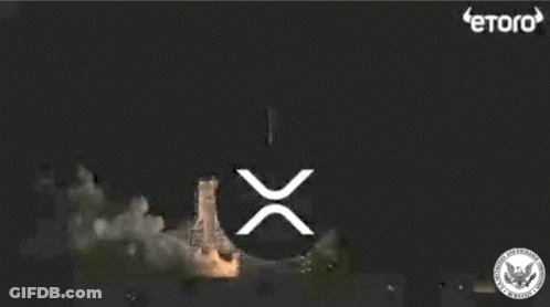 Rocket Launch Into Space With XRP Coin GIF