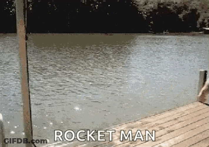 Rocket Launch Man GIF