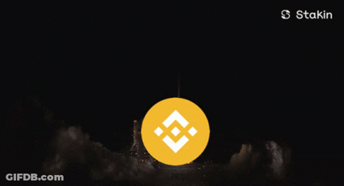 Rocket Launch With Staking Logo GIF