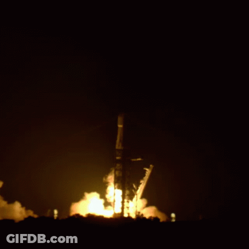 Rocket Launching Into Night Sky NASA GIF