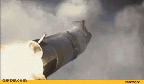 Rocket Launching Into Sky With Smoke GIF