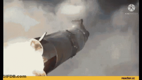 Rocket Launching Into Sky With Smoke GIF