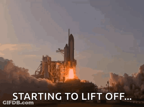 Rocket Launching Starting To Lift Off GIF