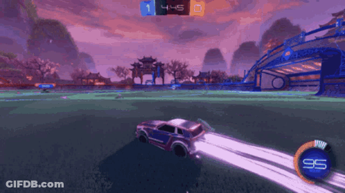 Rocket League Game On Purple Background GIF