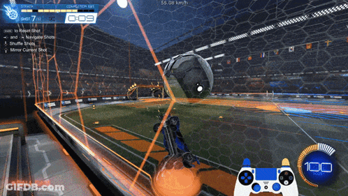 Rocket League Game With Controller GIF