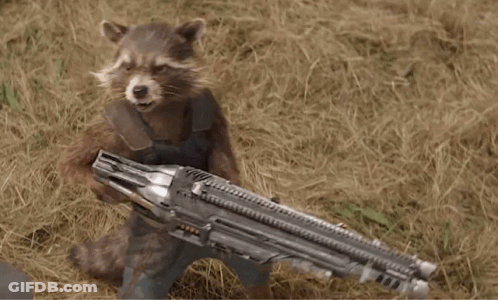 Rocket Raccoon Holding Gun GIF