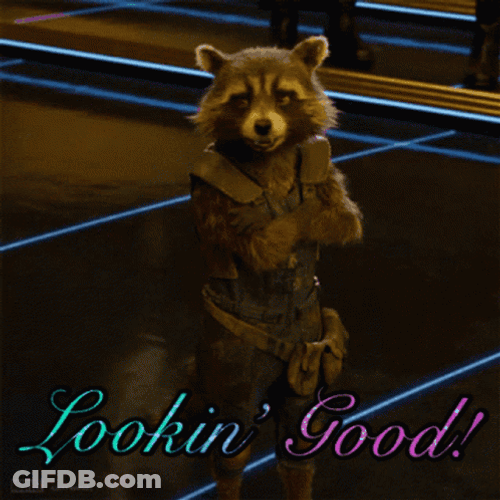 Rocket Raccoon Looking Good GIF