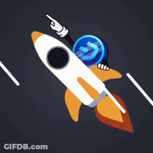 Rocket With Coin GIF