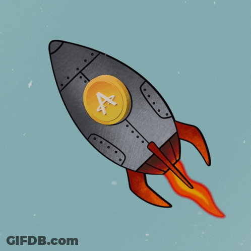 Rocket With Letter A Flying GIF
