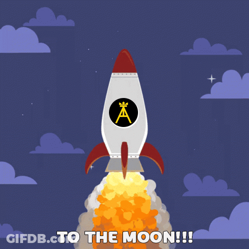 Rocket With Letter A Flying GIF