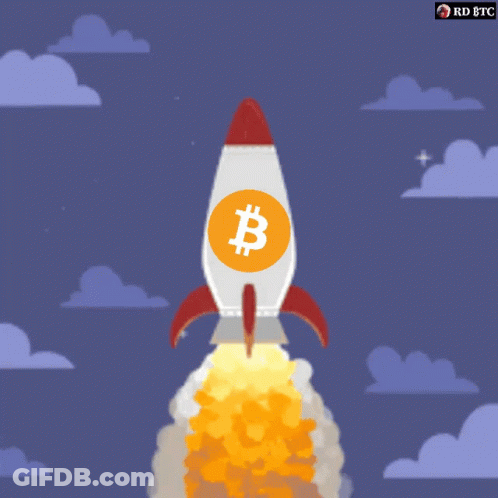Rocket With Letter B Flying GIF