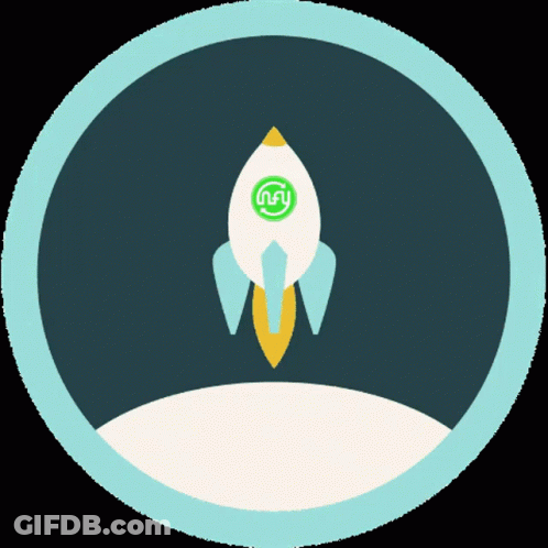 Rocket With Letter NFU GIF