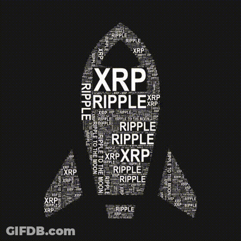 Rocket With XRP Ripple Written On It GIF
