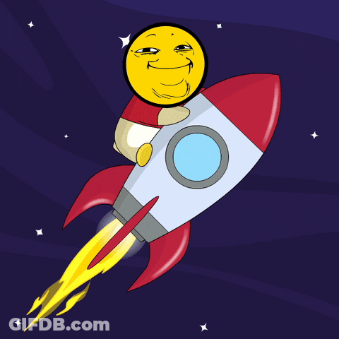 Rocket With Yellow Face GIF