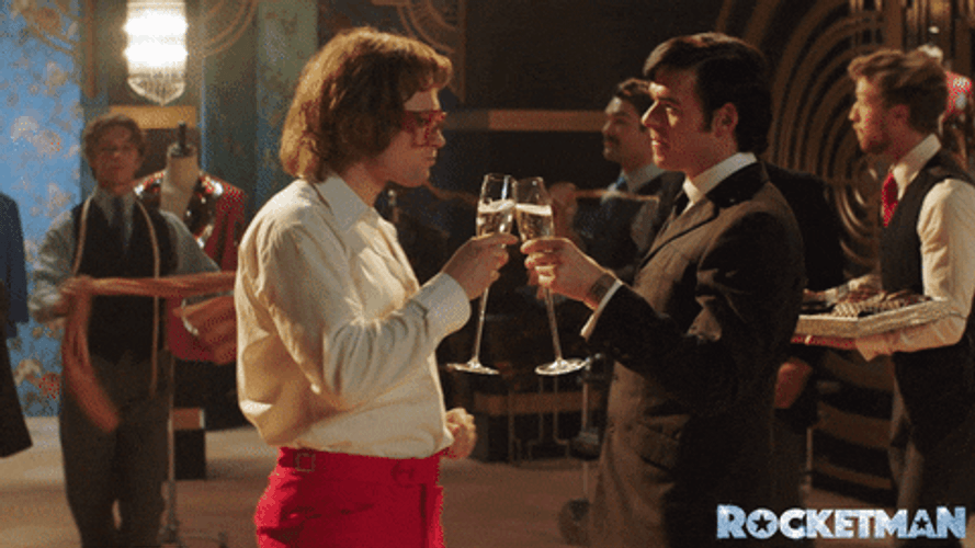 Rocketman Elton John Champagne Toast GIF