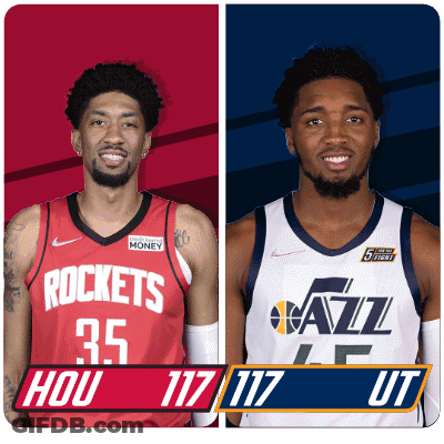 Rockets And Jazz Basketball Players GIF