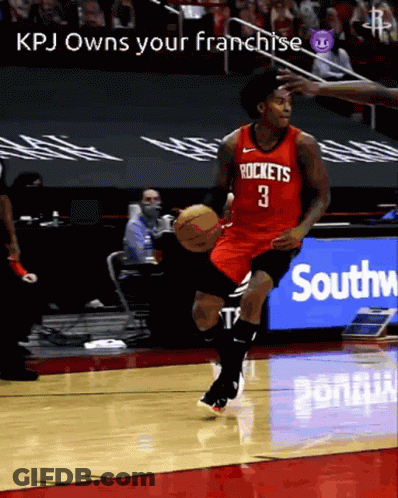 Rockets Basketball Player Dribbling Ball GIF