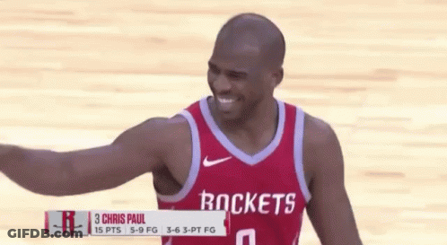 Rockets Basketball Player Smiling In Red Jersey GIF
