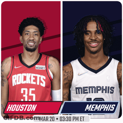 Rockets Player And Memphis Player On Poster GIF