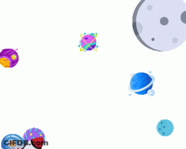 Rocketship Flying Against The Planet GIF