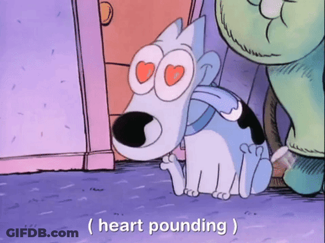 Rockos Dog Awooga Heart Pounding GIF