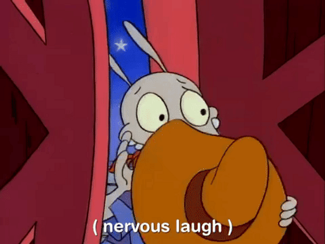 Rockos Modern Life Nicksplat Nervous Laugh GIF