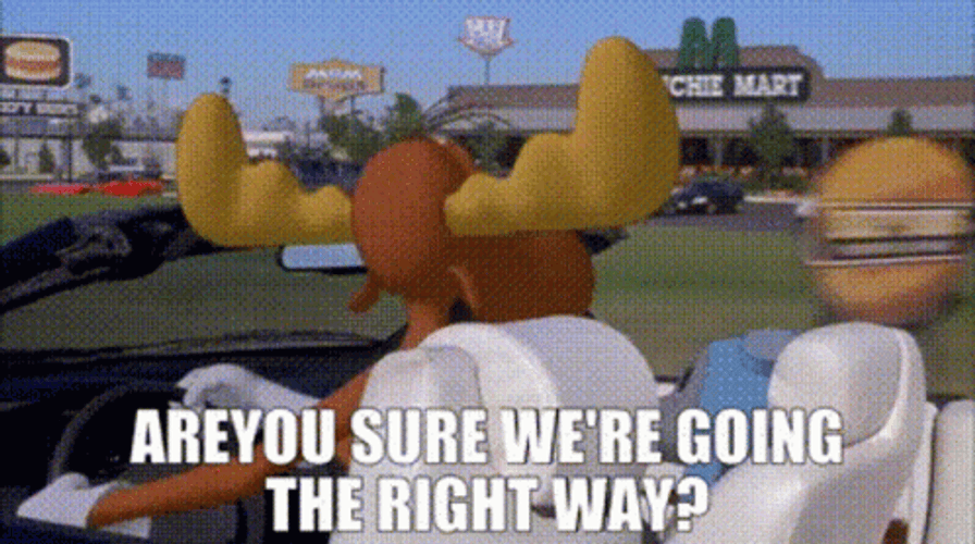 Rocky And Bullwinkle Driving Car GIF
