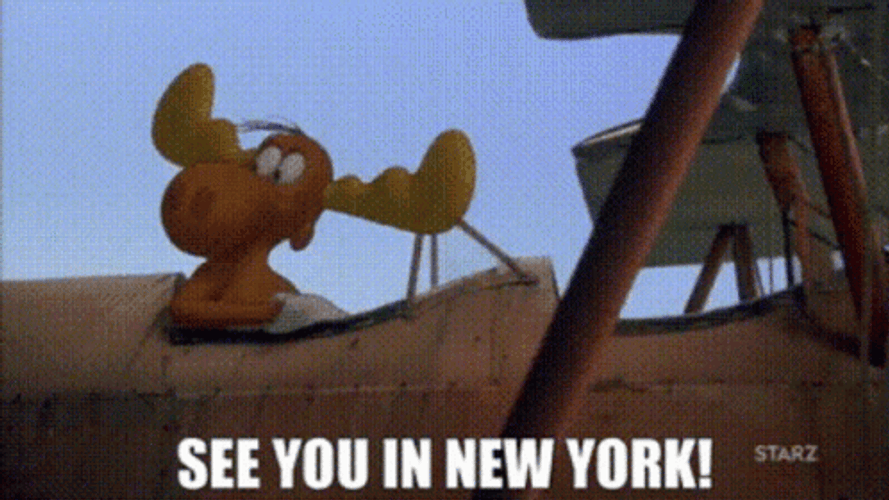 Rocky And Bullwinkle Riding A Plane GIF