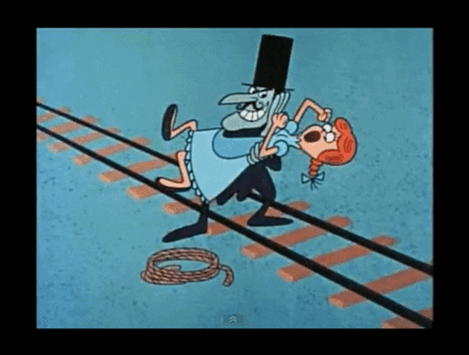 Rocky And Bullwinkle Snidely Carrying Nelle GIF