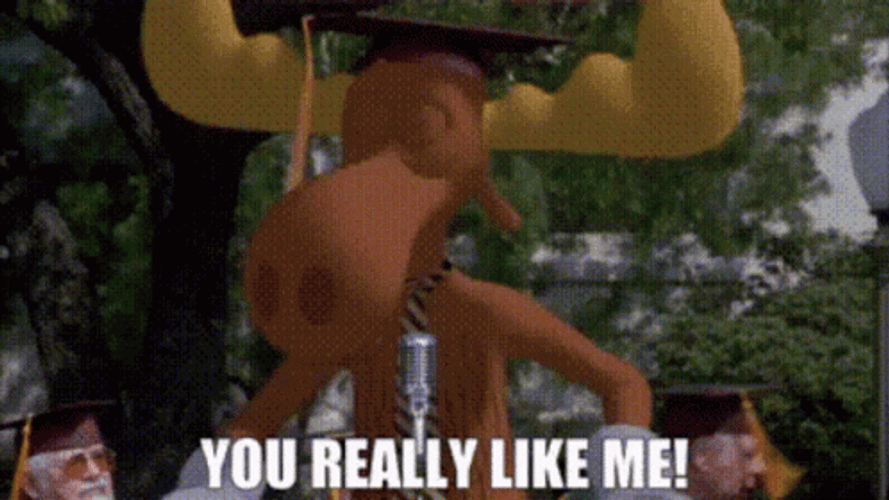 Rocky And Bullwinkle Speaking At Graduation GIF