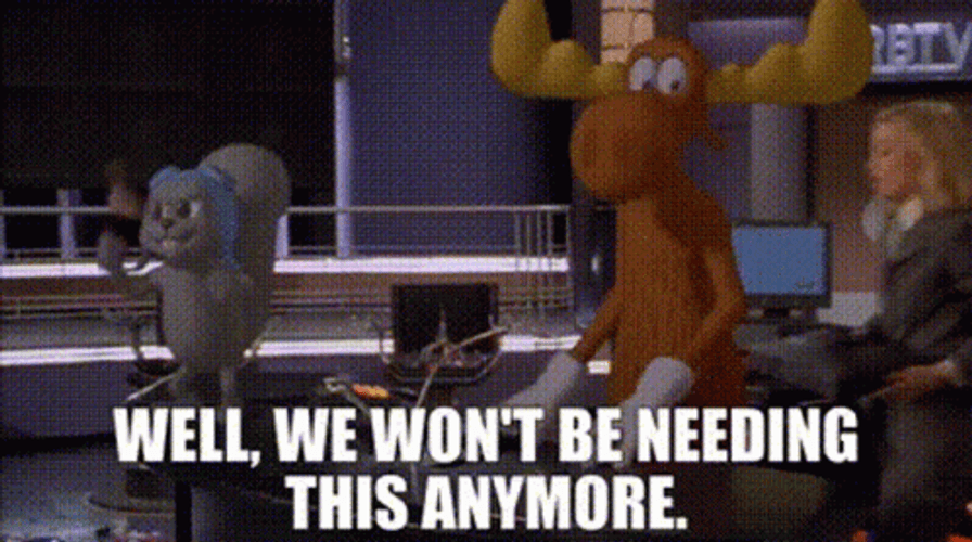 Rocky And Bullwinkle Working At Office GIF