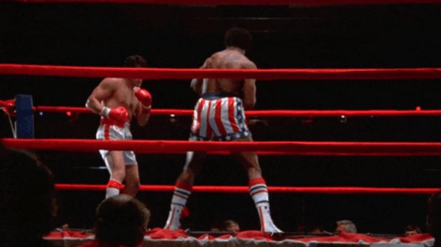 Rocky Apollo Creed Knock Out GIF