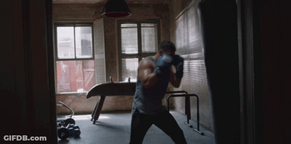 Rocky Balboa Opponent Training Punching Bag GIF
