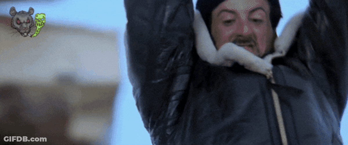 Rocky Balboa Wood Cutting Training GIF