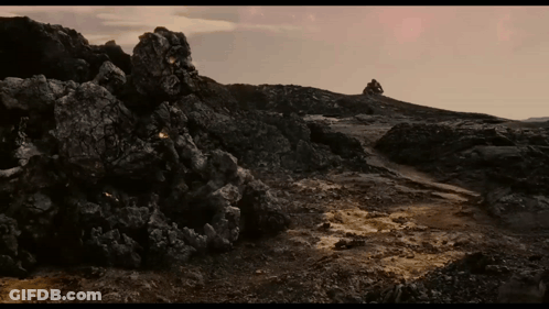 Rocky Dirt Landscape With Trees GIF