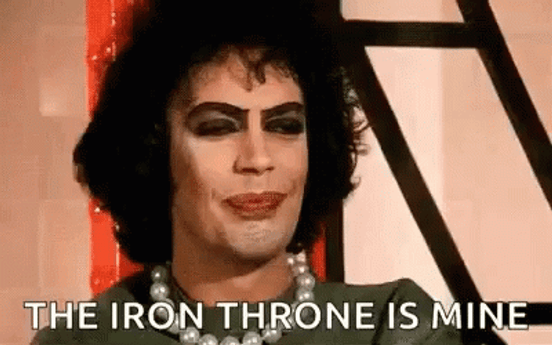 Rocky Horror Picture Show Meatloaf Claiming Iron Throne GIF