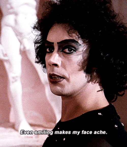 Rocky Horror Picture Show Meatloaf Smiling Hurts GIF