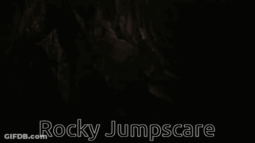 Rocky Jumpscare Statue In Dark GIF